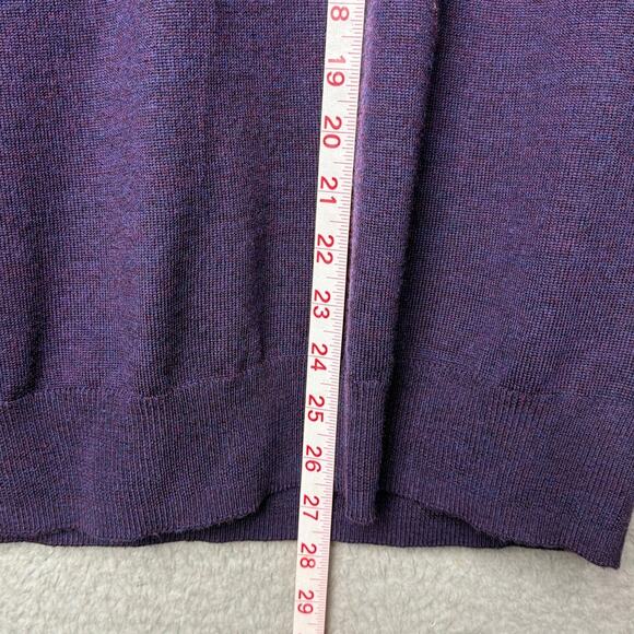 Jos. A. Banks Merino Wool V-Neck Sweater Purple Size L Traveler Preppy Office - Picture 5 of 8